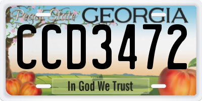 GA license plate CCD3472