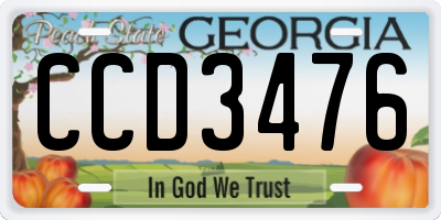 GA license plate CCD3476