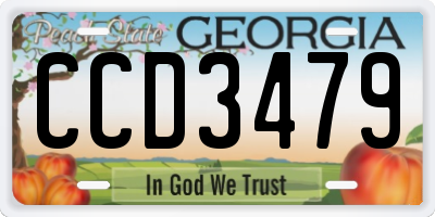 GA license plate CCD3479