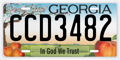 GA license plate CCD3482
