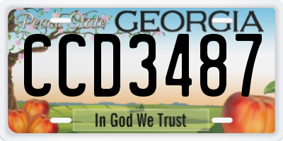 GA license plate CCD3487