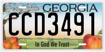 GA license plate CCD3491
