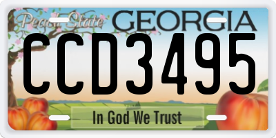 GA license plate CCD3495