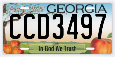 GA license plate CCD3497