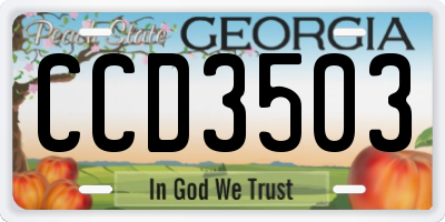GA license plate CCD3503