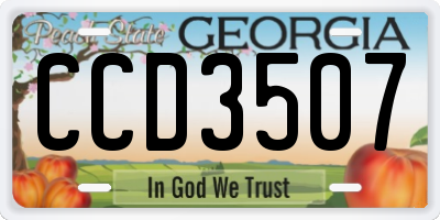 GA license plate CCD3507