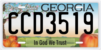 GA license plate CCD3519
