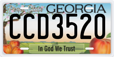 GA license plate CCD3520