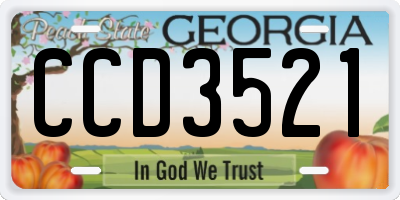 GA license plate CCD3521