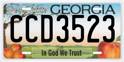 GA license plate CCD3523