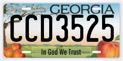 GA license plate CCD3525