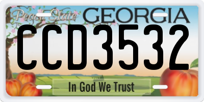 GA license plate CCD3532