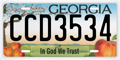 GA license plate CCD3534