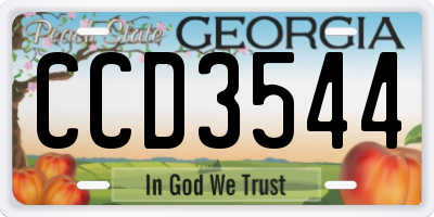 GA license plate CCD3544