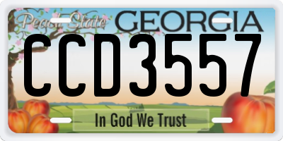 GA license plate CCD3557