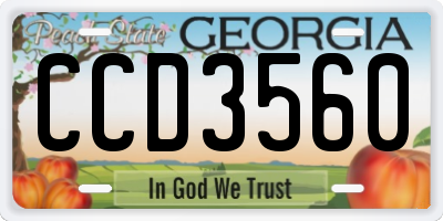 GA license plate CCD3560