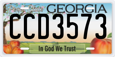 GA license plate CCD3573