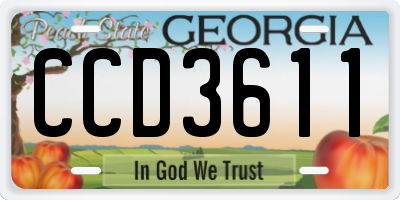 GA license plate CCD3611