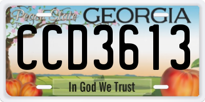 GA license plate CCD3613