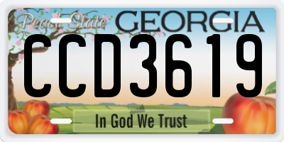 GA license plate CCD3619