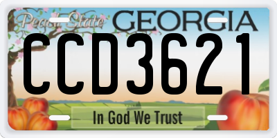 GA license plate CCD3621