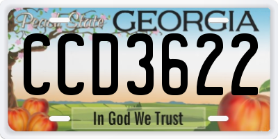 GA license plate CCD3622