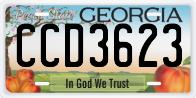 GA license plate CCD3623