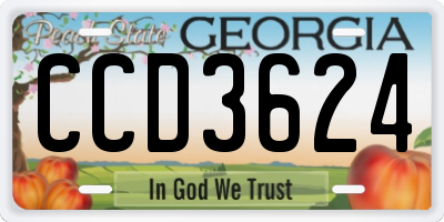 GA license plate CCD3624