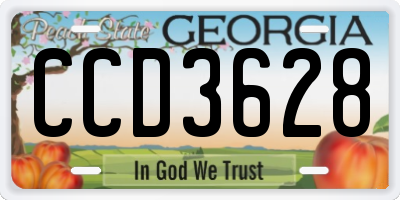 GA license plate CCD3628