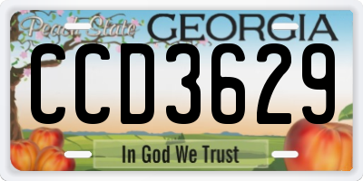 GA license plate CCD3629