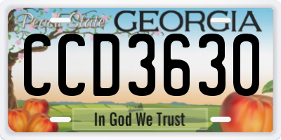GA license plate CCD3630