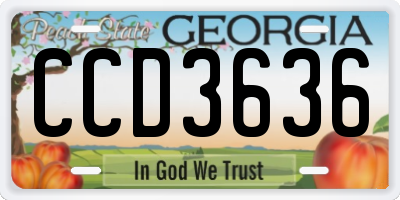 GA license plate CCD3636