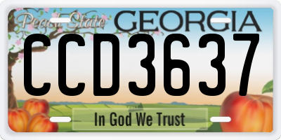 GA license plate CCD3637