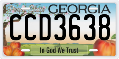 GA license plate CCD3638