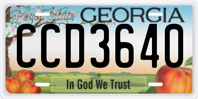 GA license plate CCD3640