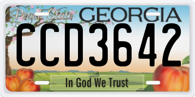GA license plate CCD3642