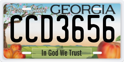 GA license plate CCD3656