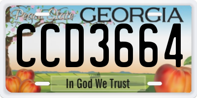 GA license plate CCD3664