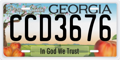 GA license plate CCD3676