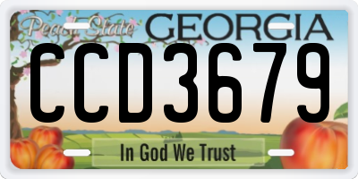 GA license plate CCD3679