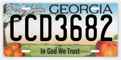 GA license plate CCD3682
