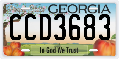 GA license plate CCD3683