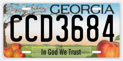 GA license plate CCD3684