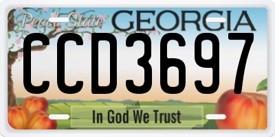 GA license plate CCD3697