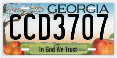 GA license plate CCD3707