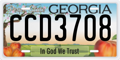GA license plate CCD3708
