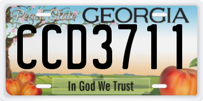 GA license plate CCD3711