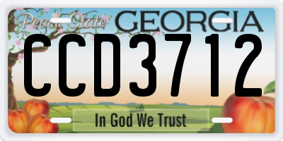 GA license plate CCD3712