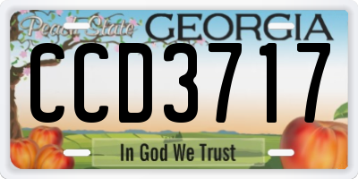 GA license plate CCD3717