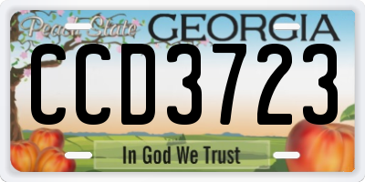 GA license plate CCD3723